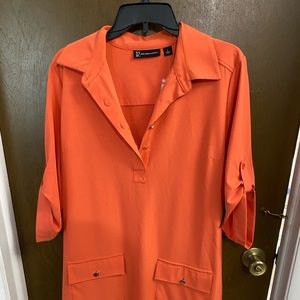 Shirt dress in Orange